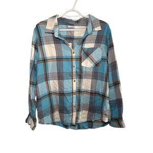 O'Neill plaid button down flannel womens small grunge outdoors fall western